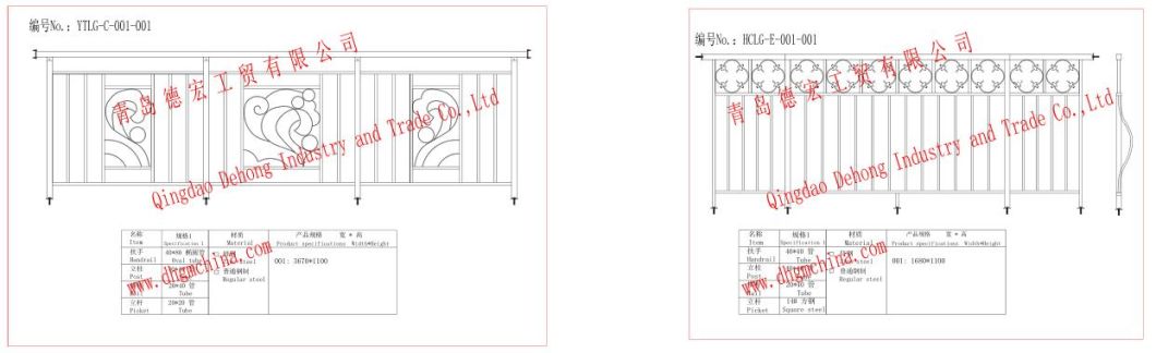 Hermosa barandilla de barandilla de balc&oacute;n de hierro forjado vintage decorativo