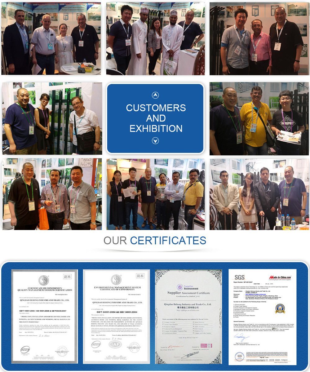 Dise&ntilde;os de barandas para balcones de hierro forjado con revestimiento interior en polvo de seguridad ornamental