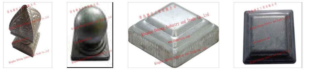 Cubierta decorativa de accesorios de valla de hierro forjado o aluminio Partes superiores