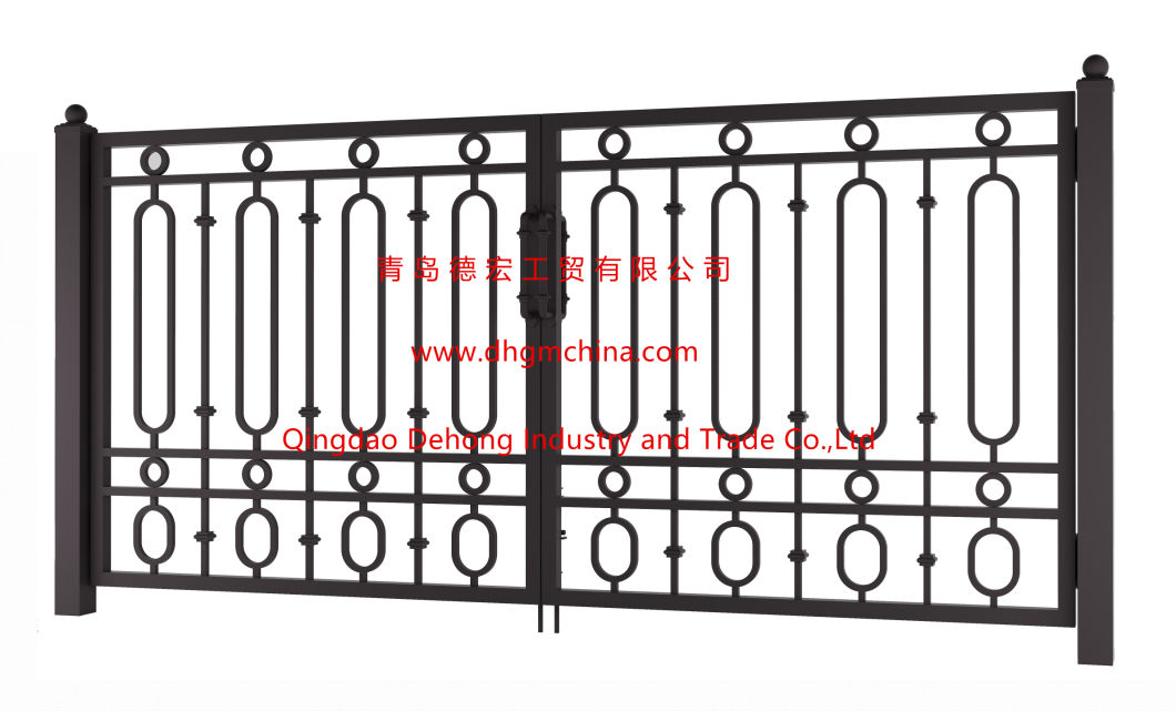 Puerta de seguridad deslizante de aluminio / hierro forjado de alta calidad ornamental