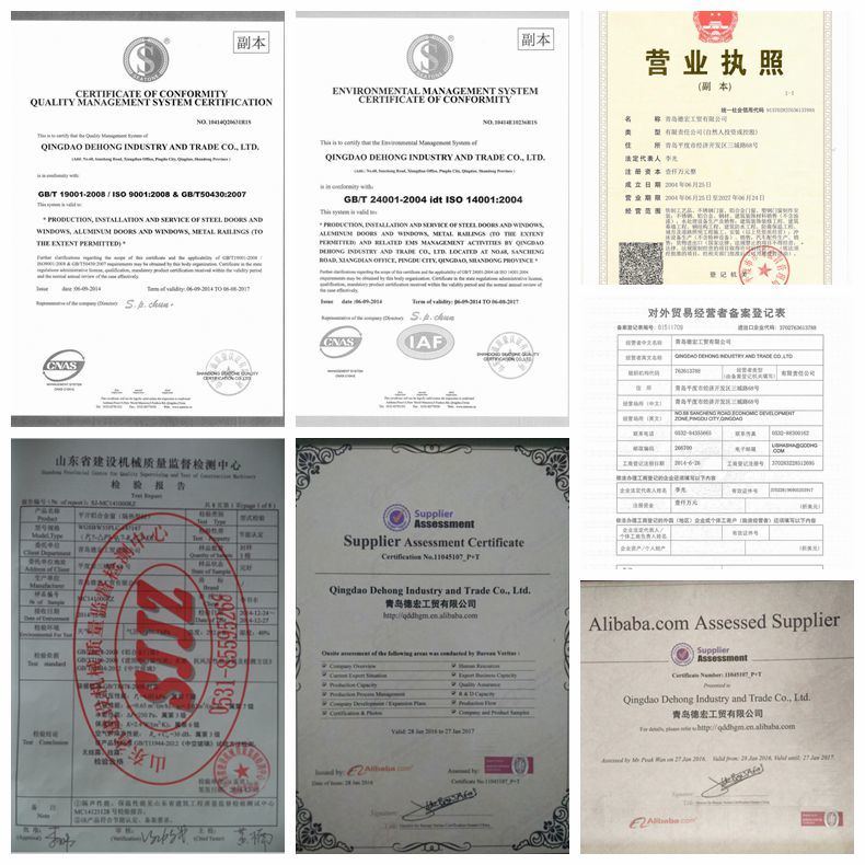 Puerta de metal galvanizado de alta calidad de China con vidrio doble